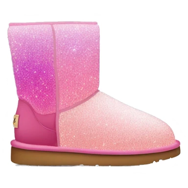 Ombre Pink Ugg Boots with Pink Fur and Glitter sticker