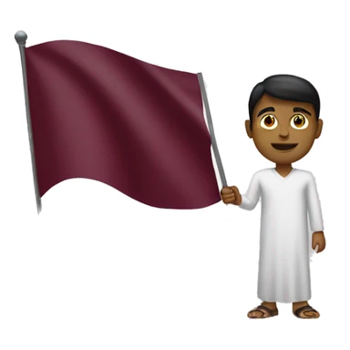 someone holding qatari flag sticker