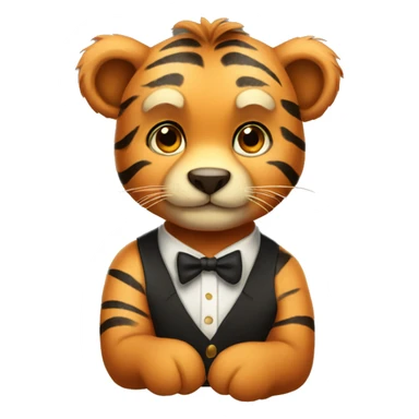 a cute and classy bear that looks like a tiger sticker