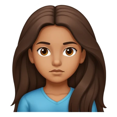 Hispanic girl with long hair, determined sticker