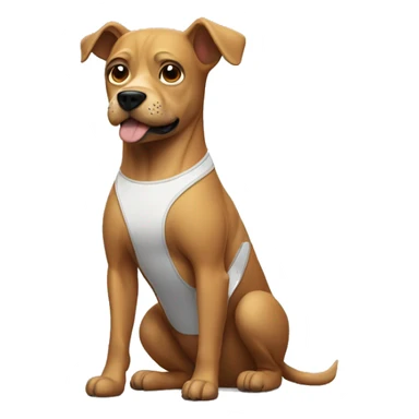 Dog in a muscle suit sticker
