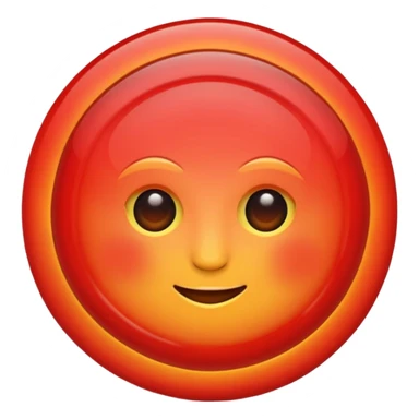 red sun emoji, round shape and bright feeling sticker