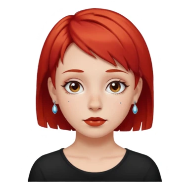 Girl with red short hair with 2 nose piercings sticker