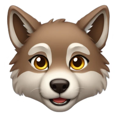 Brown cute Wolf furry sticker