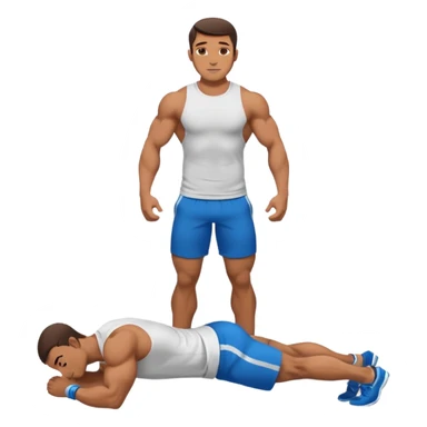 guy workout abs shirt on and plank sticker