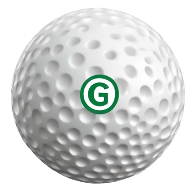 golf ball with “GB” monogram sticker