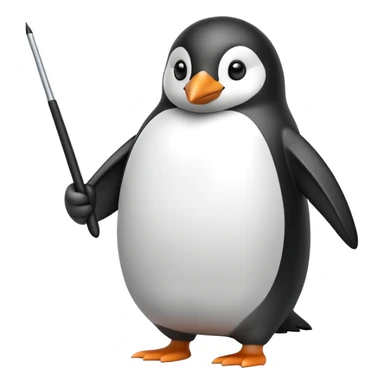 penguin with a pointer sticker