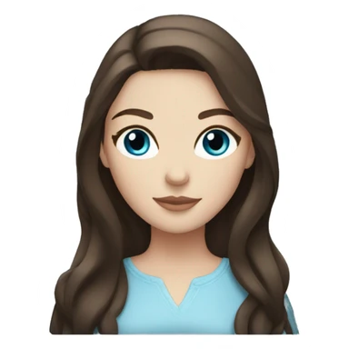 White girl with brunette hair and blue eyes holding a black cat sticker