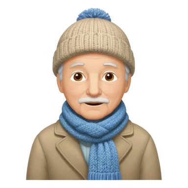 eldelry man with winter clothes sticker