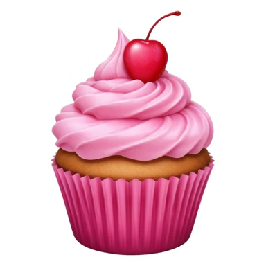 cupcake with pink icing with cherry on top sticker