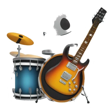 playing rock guitar and drums sticker
