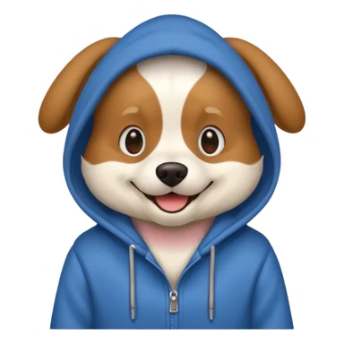 Dog wearing a hoodie sticker