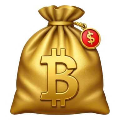 money bag with rupeee symbol sticker