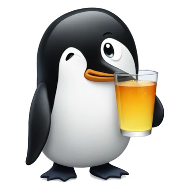Penguin having a drink sticker