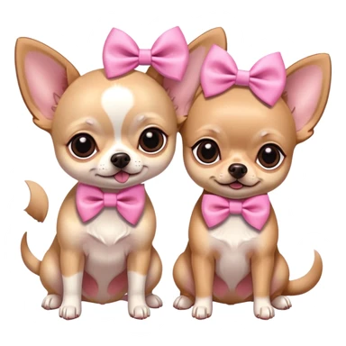 Two chihuahuas with pink bows sticker