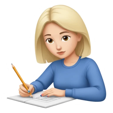 woman sketching. artist sticker