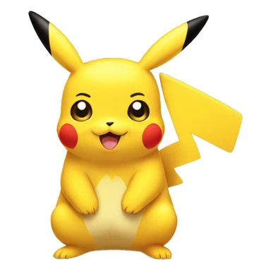 pikachu sitting on white floor sticker