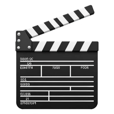 ultra simplified clapperboard, pure geometric abstraction, black and white, absolute minimum details sticker