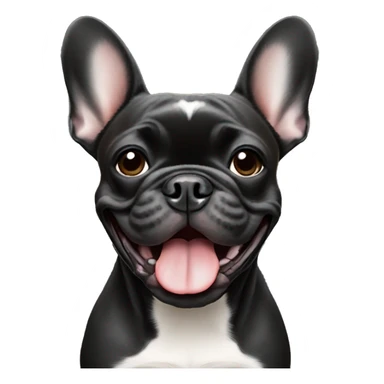 black french bulldog happy sticker
