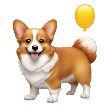 Fluffy corgi with redhead girl sticker