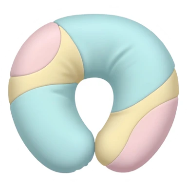 Travel neck pillow with subtle soft colors, not bright sticker
