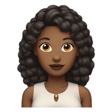 black woman with a round face and long dark hair and hoop earrings sticker