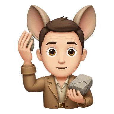 Demi man demi stone tower with big ears  sticker