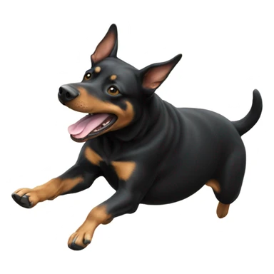 Fat Australian kelpie jumping  sticker