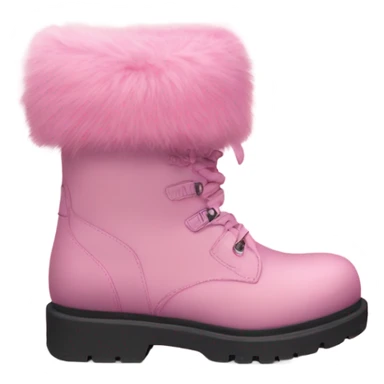 Platform UNIF boots pink fur sticker