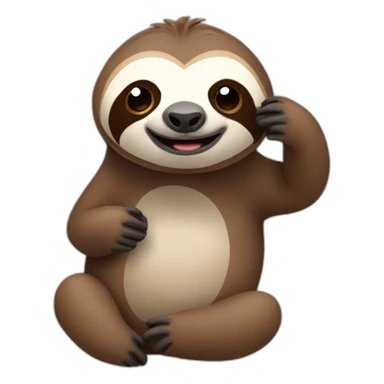 sloth on phone sticker