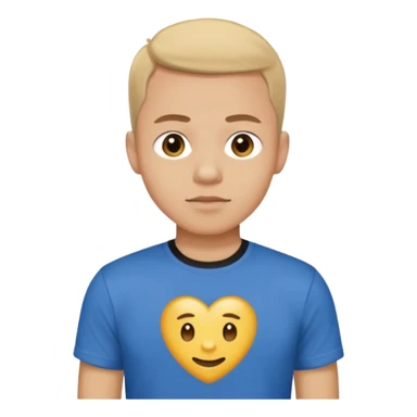 A man, shot from the center of his chest, but wearing a T-shirt, light skin tone sticker