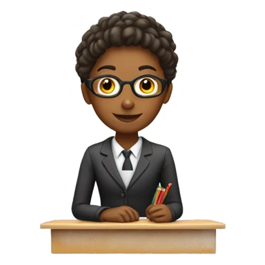 school teacher with desk  sticker