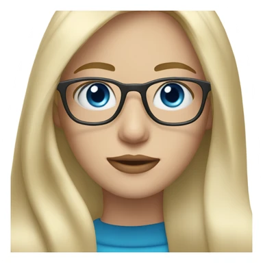 Taylor Light blonde straight hair, blue eyes, glasses  sticker