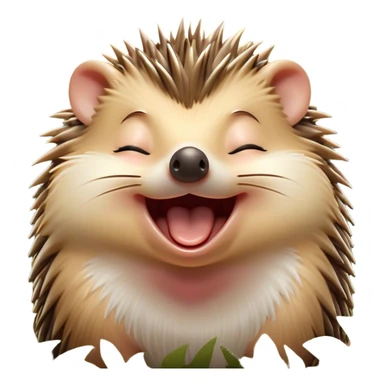 Cinematic Silly Yawning Hedgehog Portrait Emoji, Head tilted with a dramatic, wide-open yawn revealing a tiny, adorable snout and droopy quills, with sleepy, half-closed eyes, Simplified yet irresistibly cute features, highly detailed, glowing with a soft, cozy woodland light, high shine, relaxed yet humorously expressive, stylized with a dash of whimsical forest charm, soft glowing outline, capturing the essence of a drowsy yet endearing hedgehog that appears ready to stretch and yawn its way into your heart! sticker