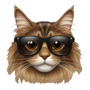 Brown and black Maine Coon with sunglasses  sticker