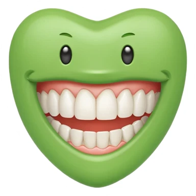 teeth with bright green braces sticker
