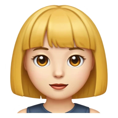 Emoji with a bob cut and bangs sticker
