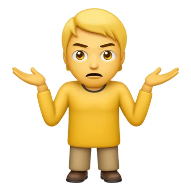 Emoji man with annoyed face shrugging sticker