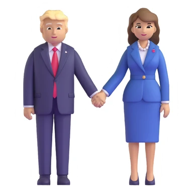Donald and Melania Trump holding hands sticker