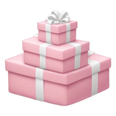pile of stacked Light pink and white Christmas gifts sticker