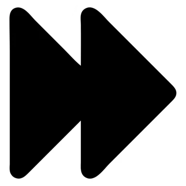 double arrow composed of two solid black filled triangles, minimalist style sticker