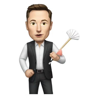 Elon musk playing darts sticker