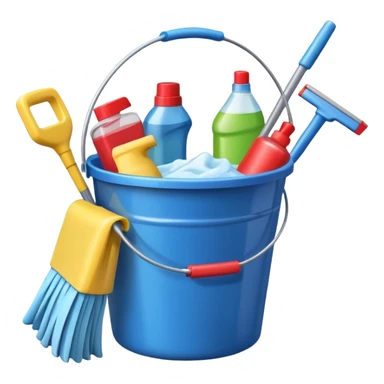 one bucket with cleaning equipment sticker