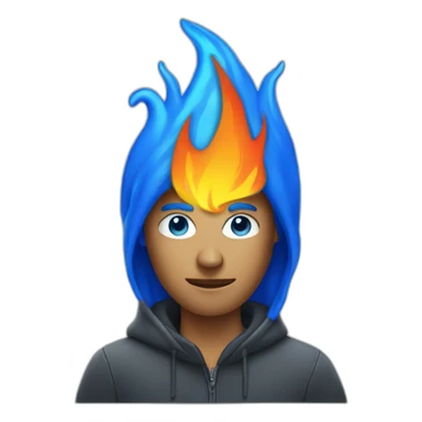 fire blue man designer sticker