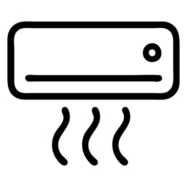 simple, clear, iconic air conditioner, no text sticker