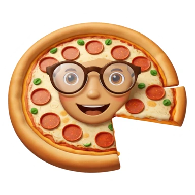 talking pizza with glassess sticker