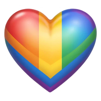 rainbow pride heart with soft drop shadow sticker