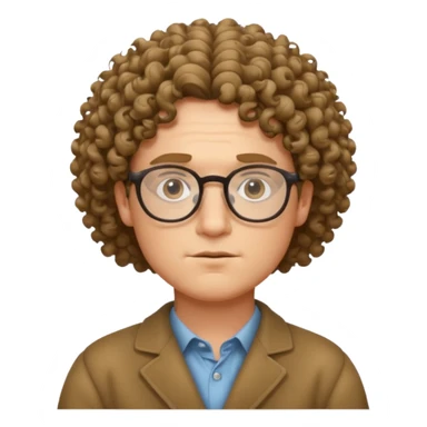 philosopher, wearing glasses, curly hair sticker