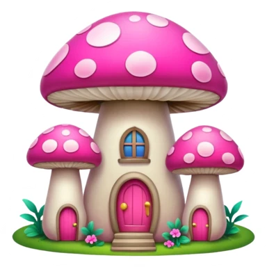 pink mushroom apartment sticker