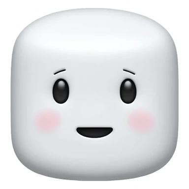 Blank No face on white blank marshmallow, just a marshmallow without a face, without face , no eyes, no mouth sticker